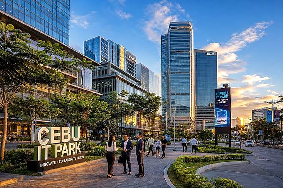 Cebu IT Park streetscape with office towers and public spaces
