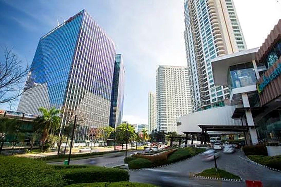 Modern buildings and residential towers in a Cebu business district